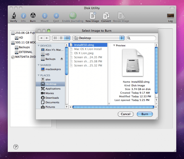 Dmg file to bootable dvd on a mac drive